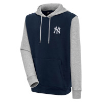 Adult Men's New York Yankees Antigua Victory Pullover baseball Hoodie - Navy/Heather Gray Adult Men's New York Yankees Antigua Victory Pullover baseball Hoodie - Navy/Heather Gray