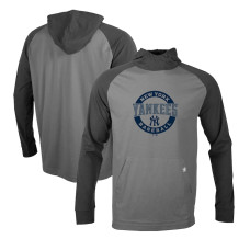 Adult Men's New York Yankees Levelwear Uproar Farm Team Pullover baseball Hoodie - Steel/Charcoal