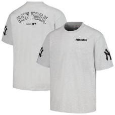 Adult Men's New York Yankees PLEASURES Team baseball T-shirt - Gray
