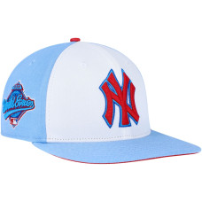 Adult Men's New York Yankees Pro Standard Blue Raspberry Ice Cream Drip Snapback Hat - White/Light Blue