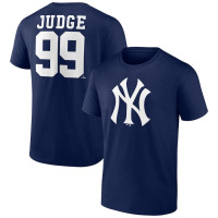 Adult Men's Aaron Judge New York Yankees Player Icon Name & Number baseball T-shirt - Navy