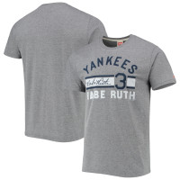 Adult Men's Babe Ruth New York Yankees Homage Remix Jersey Tri-Blend baseball T-shirt - Heathered Gray