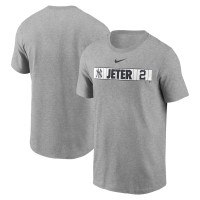 Adult Men's Derek Jeter New York Yankees Locker Room baseball T-shirt - Heathered Gray