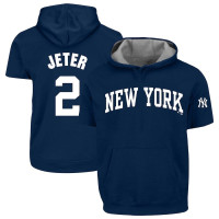 Adult Men's Derek Jeter New York Yankees Profile Big & Tall Fleece Short Sleeve baseball Hoodie - Navy