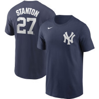 Adult Men's Giancarlo Stanton New York Yankees Name & Number baseball T-shirt - Navy Adult Men's Giancarlo Stanton New York Yankees Name & Number baseball T-shirt - Navy