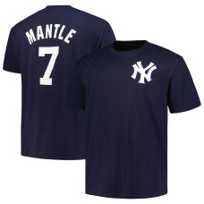 Adult Men's Mickey Mantle New York Yankees Profile Big & Tall Cooperstown Collection Player Name & Number baseball T-shirt - Navy Adult Men's Mickey Mantle New York Yankees Profile Big & Tall Cooperstown Collection Player Name & Number baseball T-shirt - Navy