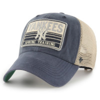 Adult Men's New York Yankees '47 Four Stroke Clean Up Trucker Snapback Hat - Navy/Tan