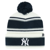 Youth Boys New York Yankees '47 Stripling Cuffed Knit Hat with Pom - White/Navy