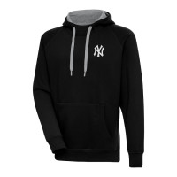 Adult Men's New York Yankees Antigua Metallic Victory Pullover baseball Hoodie - Black