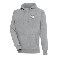Adult Men's New York Yankees Antigua Metallic Victory Pullover baseball Hoodie - Heather Gray