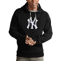 Adult Men's New York Yankees Antigua Victory Pullover Team Logo baseball Hoodie - Black