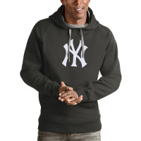 Adult Men's New York Yankees Antigua Victory Pullover Team Logo baseball Hoodie - Charcoal