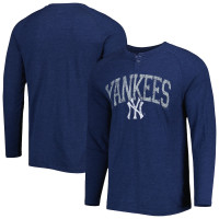 Adult Men's New York Yankees Concepts Sport Inertia Raglan Long Sleeve Henley baseball T-shirt - Navy
