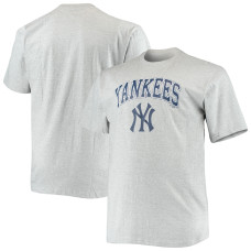 Adult Men's New York Yankees Big & Tall Secondary baseball T-shirt - Heathered Gray