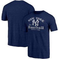 Adult Men's New York Yankees Cooperstown Collection True Classics Tri-Blend baseball T-shirt - Heathered Navy