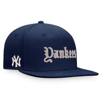 Adult Men's New York Yankees Gothic Script Fitted Hat - Navy
