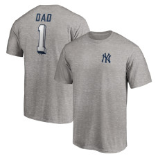 Adult Men's New York Yankees Number One Dad baseball T-shirt - Heather Gray
