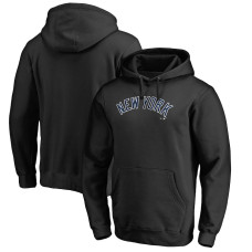 Adult Men's New York Yankees Official Wordmark Fitted Pullover baseball Hoodie - Black