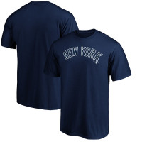 Adult Men's New York Yankees Official Wordmark Team baseball T-shirt - Navy