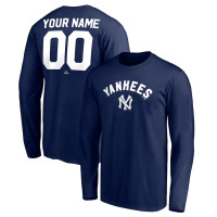 Customize Men's New York Yankees Cooperstown Collection Winning Streak Long Sleeve baseball T-shirt - Navy