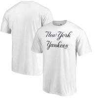 Adult Men's New York Yankees Script Wordmark baseball T-shirt - White