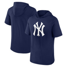 Adult Men's New York Yankees Short Sleeve baseball Hoodie baseball T-shirt - Navy