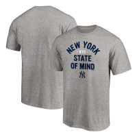 Adult Men's New York Yankees Team Heater baseball T-shirt - Heather Gray