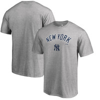 Adult Men's New York Yankees Team Lockup baseball T-shirt - Heathered Gray Adult Men's New York Yankees Team Lockup baseball T-shirt - Heathered Gray