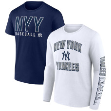 Adult Men's New York Yankees Two-Pack Combo baseball T-shirt Set - Navy/White