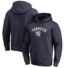 Adult Men's New York Yankees Vintage Cooperstown Collection Wahconah Fitted Pullover baseball Hoodie - Navy