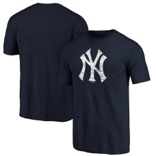 Adult Men's New York Yankees Weathered Official Logo Tri-Blend baseball T-shirt - Navy