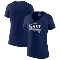 Women's New York Yankees 2022 AL East Division Champions Locker Room V-Neck baseball T-shirt - Navy