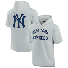 Adult Men's New York Yankees Signature Super Soft Fleece Short Sleeve baseball Hoodie - Gray Adult Men's New York Yankees Signature Super Soft Fleece Short Sleeve baseball Hoodie - Gray