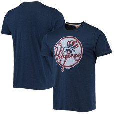 Adult Men's New York Yankees Homage Hand-Drawn Logo Tri-Blend baseball T-shirt - Navy