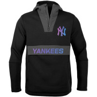 Adult Men's New York Yankees Levelwear Ruckus Quarter-Zip baseball Hoodie - Black