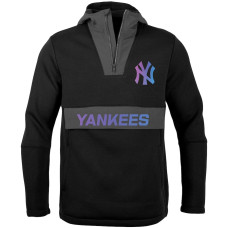 Adult Men's New York Yankees Levelwear Ruckus Quarter-Zip baseball Hoodie - Black Adult Men's New York Yankees Levelwear Ruckus Quarter-Zip baseball Hoodie - Black