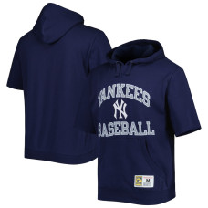 Adult Men's New York Yankees Mitchell & Ness Cooperstown Collection Washed Fleece Pullover Short Sleeve baseball Hoodie - Navy Adult Men's New York Yankees Mitchell & Ness Cooperstown Collection Washed Fleece Pullover Short Sleeve baseball Hoodie - Navy