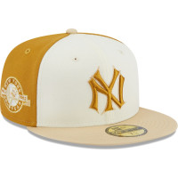 Adult Men's New York Yankees New Era Chrome Anniversary 59FIFTY Fitted Hat - Cream/Gold