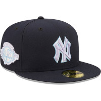 Adult Men's New York Yankees New Era 100th Anniversary Lavender Undervisor 59FIFTY Fitted Hat - Navy