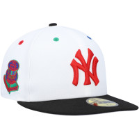 Adult Men's New York Yankees New Era 1956 World Series Primary Eye 59FIFTY Fitted Hat - White/Black