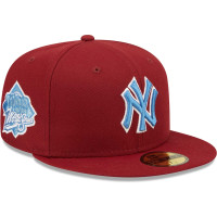 Adult Men's New York Yankees New Era 1999 World Series Air Force Blue Undervisor 59FIFTY Fitted Hat - Cardinal Adult Men's New York Yankees New Era 1999 World Series Air Force Blue Undervisor 59FIFTY Fitted Hat - Cardinal