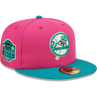 Adult Men's New York Yankees New Era Cooperstown Collection Yankee Stadium Passion Forest 59FIFTY Fitted Hat - Pink/Green
