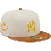 Adult Men's New York Yankees New Era Corduroy Visor 59FIFTY Fitted Hat - Cream/Brown 