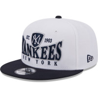 Adult Men's New York Yankees New Era Crest 9FIFTY Snapback Hat - White/Navy