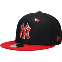 Adult Men's New York Yankees New Era Heart Eyes 59FIFTY Fitted Hat - Black/Red