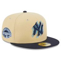 Adult Men's New York Yankees New Era Illusion 59FIFTY Fitted Hat - Cream/Navy