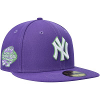 Adult Men's New York Yankees New Era Lime Side Patch 59FIFTY Fitted Hat - Purple