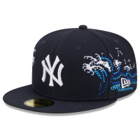 Adult Men's New York Yankees New Era Men's Tonal Wave 59FIFTY Fitted Hat - Navy