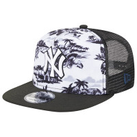 Adult Men's New York Yankees New Era Vacay 2.0 A-Frame Trucker 9FIFTY Snapback Hat - White/Black