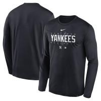 Adult Men's New York Yankees Authentic Collection Team Logo Legend Performance Long Sleeve baseball T-shirt - Navy